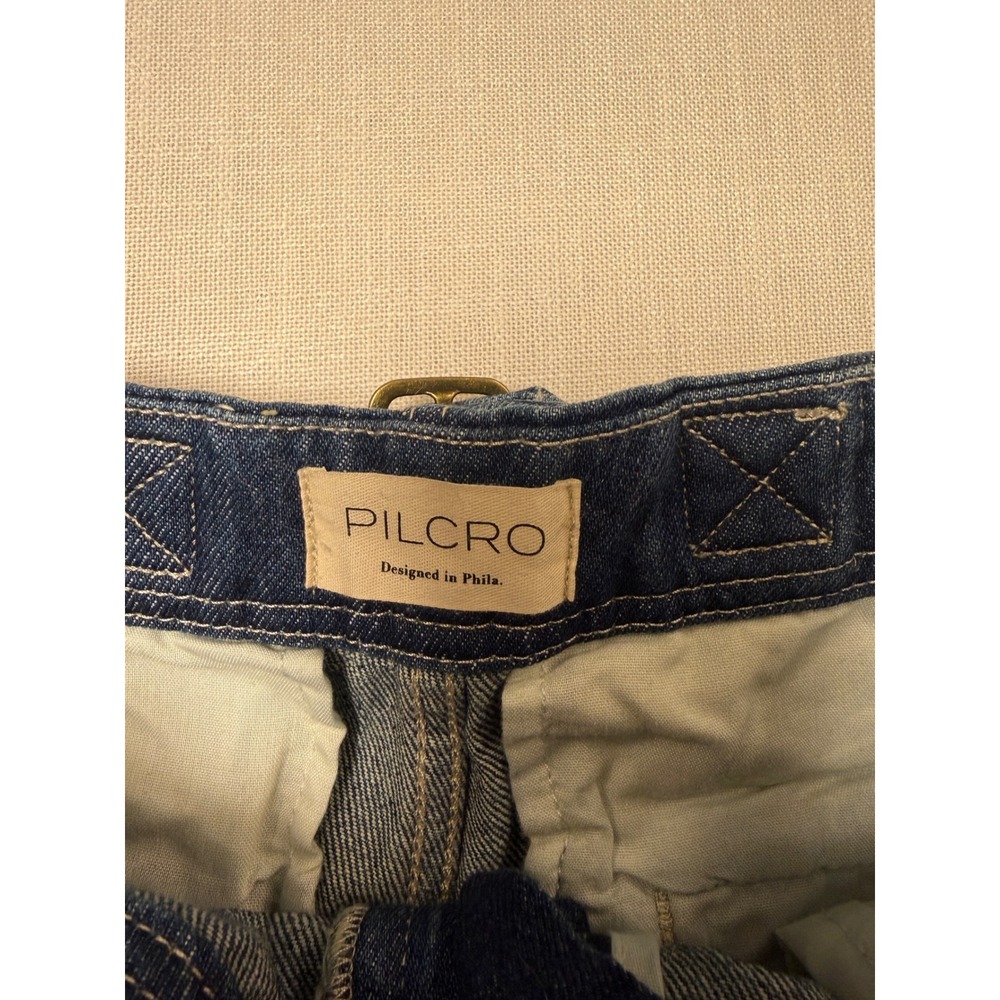Pilcro Cinch Back Barrel Leg Wide Leg Jeans Medium Wash Blue 27 - Picture 4 of 9
